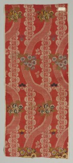 Fragment of Textile, 18th century. Spain, 18th century. Fancy satin, brocaded: wool; average: 109.3