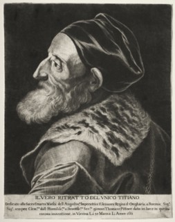 Portrait of Titian, 1661. Jan Thomas (Flemish, 1617-1678). Mezzotint