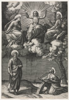 Christ, the Virgin, and St. John the Baptist with Saints Paul and Catherine, c. 1520-1525.