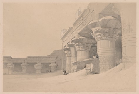 Egypt and Nubia:  Volume I - No. 10, Edfou, 1838. Louis Haghe (British, 1806-1885). Color