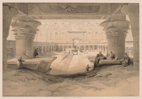 Egypt and Nubia:  Volume I - No. 32, View from under the Portico of the Temple of Edfou, Upper