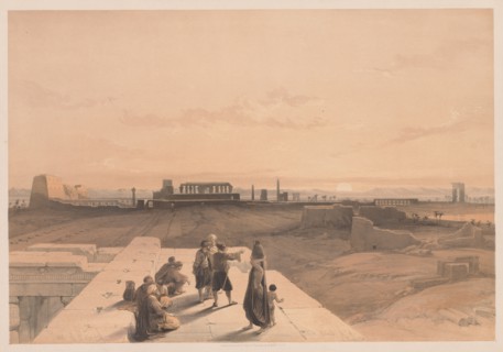 Egypt and Nubia:  Volume I - No. 38, Ruins of Karnak, 1838. Louis Haghe (British, 1806-1885). Color