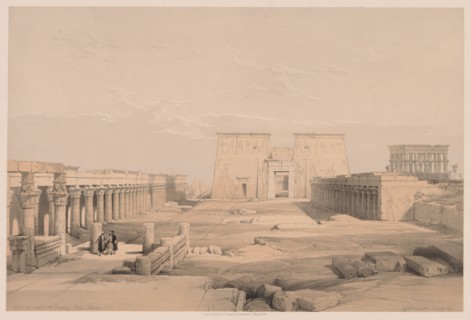 Egypt and Nubia:  Volume I - No. 42, Grand Approach to the Temple of Philae, Nubia, 1838. Louis