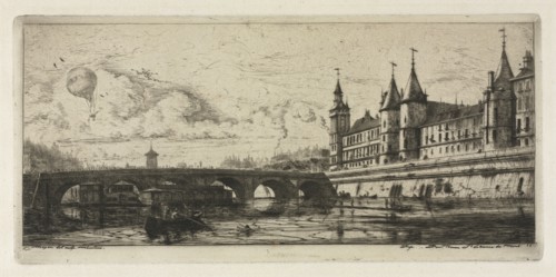 Etchings of Paris:  The Exchange Bridge, 1854. Charles Meryon (French, 1821-1868). Etching