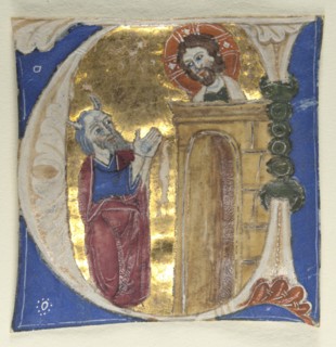 Historiated Initial (U) Excised from a Bible, 1200s. Italy, 13th century. Tempera and gold on