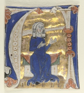 Historiated Initial (A) Excised from a Bible, 1200s. Italy, 13th century. Tempera and gold on