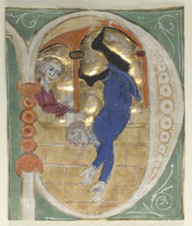 Historiated Initial (P?) Excised from a Bible, 1200s. Italy, 13th century. Tempera and gold on