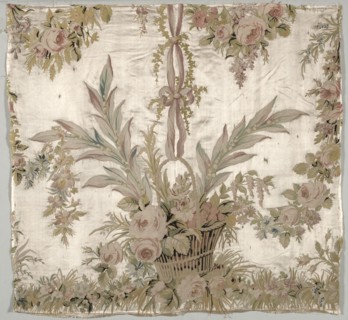 Coverlet Fragment, c. 1760-1770. Philippe de Lasalle (French, 1723-1805). Embroidered satin and