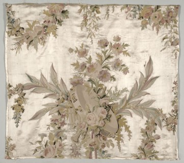 Coverlet Fragment, c. 1760-1770. Philippe de Lasalle (French, 1723-1805). Embroidered satin and