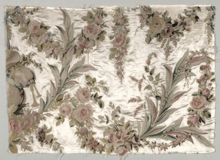 Coverlet Fragment, c. 1760-1770. Philippe de Lasalle (French, 1723-1805). Embroidered satin and
