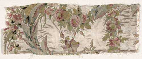 Coverlet Fragment, c. 1760-1770. Philippe de Lasalle (French, 1723-1805). Embroidered satin and