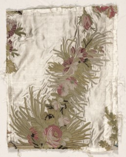 Coverlet Fragment, c. 1760-1770. Philippe de Lasalle (French, 1723-1805). Embroidered satin and
