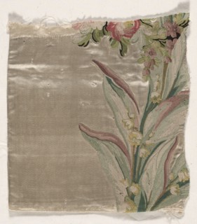 Coverlet Fragment, c. 1760-1770. Philippe de Lasalle (French, 1723-1805). Embroidered satin and