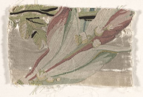 Coverlet Fragment, c. 1760-1770. Philippe de Lasalle (French, 1723-1805). Embroidered satin and