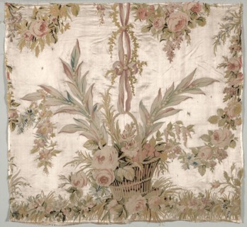 Coverlet and Fragments, c. 1760-1770. Philippe de Lasalle (French, 1723-1805). Embroidered satin