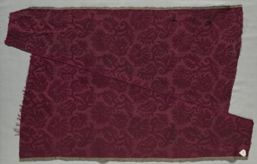 Length of Silk Damask, 1600s. Italy, 17th century. Damask, silk; average: 92.4 x 57 cm (36 3/8 x 22