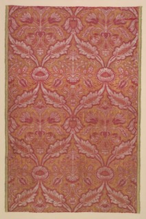Textile with Flora, c. 1500s. Italy or Spain, 16th century. Silk, linen, silver thread; average: 91
