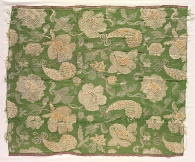 Fragments of Silk Textile, 18th century. Spain, 18th century. Plain cloth, brocaded; silk; average:
