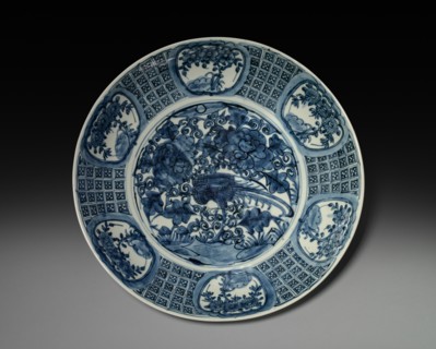 Plate with Phoenix and Peonies:  Swatow Ware, late 1500s-early 1600s. China, Southern Fujian