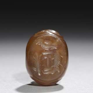 Fire Altar Intaglio, c. 400. Sasanian, Iran, reign of Hormizd II, early 5th Century. Chalcedony;