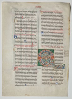 Single Leaf from a Decretum by Gratian: Decorated Initial Q[uidam habens filium obtulit] and