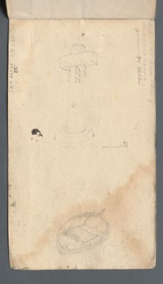 Sketchbook: Study of Cross and Rowboat (on back cover), 1814. Samuel Prout (British, 1783-1852).