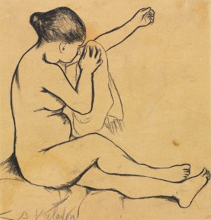 Seated Female Nude, first third 1900s. Suzanne Valadon (French, 1865-1938). Black crayon; sheet: 17