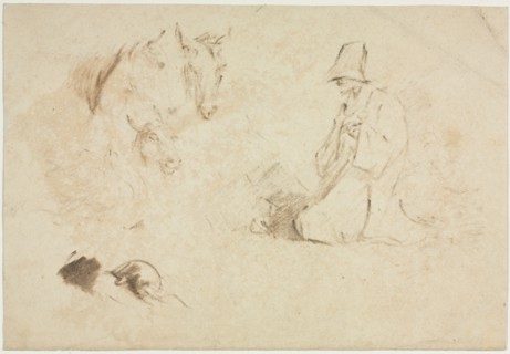 Sketches: Figures and Animals. Thomas Gainsborough (British, 1727-1788). Brush and brown ink;