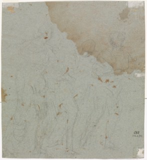 Sketch for Lot and His Daughters, 1600s. Circle of Pietro da Cortona (Italian, 1596-1669). Black