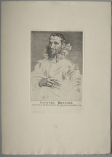 Portrait of Jan Brueghel. Anthony van Dyck (Flemish, 1599-1641). Etching