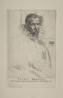 Portrait of Pieter Brueghel. Anthony van Dyck (Flemish, 1599-1641). Etching