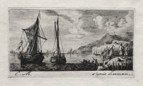 Calais - Flushing Boats, 1850. Charles Meryon (French, 1821-1868). Etching