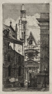 Etchings of Paris:  Church of St. Stephen of the Mount, 1852. Charles Meryon (French, 1821-1868).