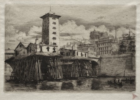Etchings of Paris:  The Notre Dame Pump, 1852. Charles Meryon (French, 1821-1868). Etching
