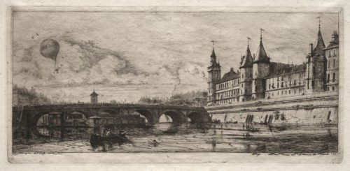 Etchings of Paris:  The Exchange Bridge, 1854. Charles Meryon (French, 1821-1868). Etching