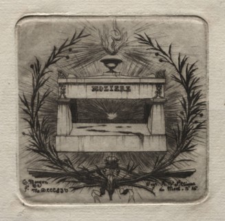 Etchings of Paris:  Molière's Tomb in Père Lachaise Cemetery, 1854. Charles Meryon (French,
