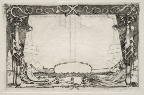 A Voyage to New Zealand (1842-1846):  Cover, 1866. Charles Meryon (French, 1821-1868). Etching