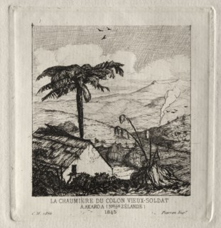 The Old-soldier Settler's Hut at Akaroa, 1845, 1866. Charles Meryon (French, 1821-1868). Etching