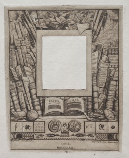 Design for a Frame for the Portrait of Armand Guéraud, 1862. Charles Meryon (French, 1821-1868).