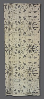 Sarong, 1850s-1860s. Indonesia, Java, 19th cenetury. Plain weave cotton; resist dyed; overall: 101