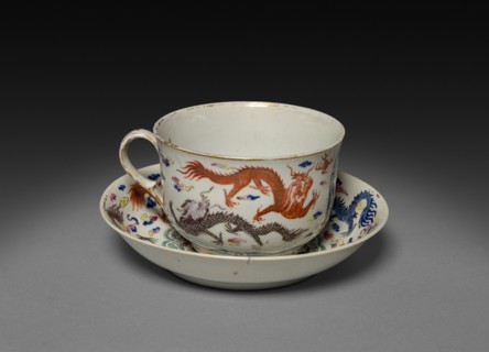Cup and Saucer, c. 1750. China, Chinese Export, 18th century, Period of Kien Lung. Porcelain;