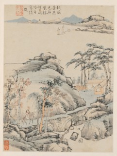 Album of Seasonal Landscapes, Leaf F (previous leaf 5), 1668. Xiao Yuncong (Chinese, 1596-1673).