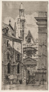 Etchings of Paris:  Church of St. Stephen of the Mount, 1852. Charles Meryon (French, 1821-1868).