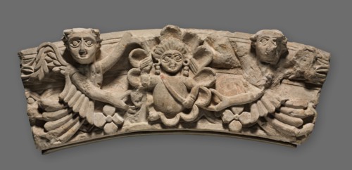 Keystone of an Arch: Female Bust within a Medallion Supported by Angels, 400s. Egypt, 5th century,