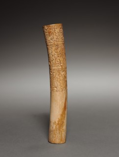 Ear Ornament, 200-550. Peru, Moche, 3rd-6th century. Incised bone; overall: 13 x 2 cm (5 1/8 x