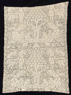 Lace (Filet Cloth or Toile Stitch), 19th century. Spain, 19th century. Lace, filet cloth or toile