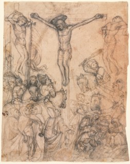 Crucifixion with the Two Thieves, second half 15th century. Italy, Piedmontese, 15th century. Pen