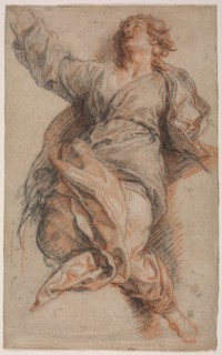 St. John the Evangelist, c. 1700-1702. Charles de La Fosse (French, 1636-1716). Black, red, and