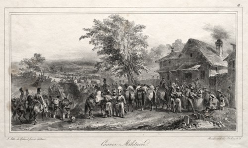 Album pour 1831:  Convoi militaire, 1831. Auguste Raffet (French, 1804-1860). Lithograph