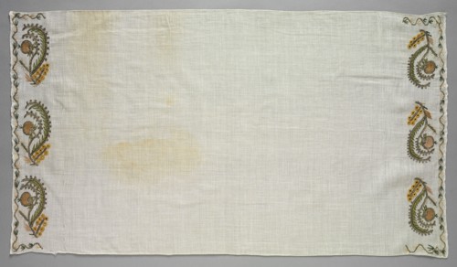 Embroidered Towel (Peshkir), 19th century. Turkey, 19th century. Embroidery: silk and metal strips